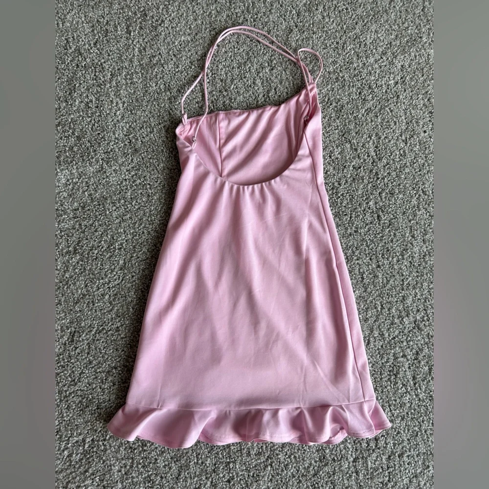 Pink Ruffle Mini Dress - Picture 3 of 4